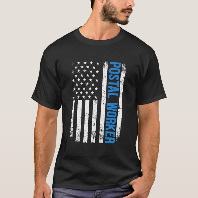 American Postal Worker Usa Flag Mail Mail 4Th Of J T-Shirt (Front)