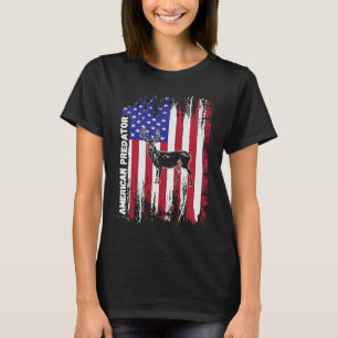 American Predator Patriotic American Flag DEER Hun T-Shirt