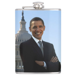American President Barack Obama as US Senator Hip Flask