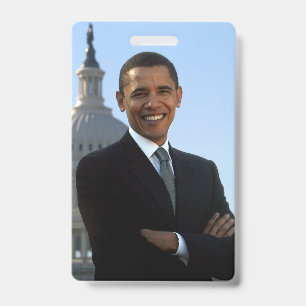 American President Barack Obama as US Senator ID Badge