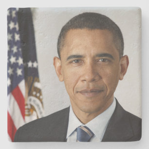 American President Barack Obama at White House Stone Coaster