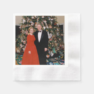 American President Bill Clinton Christmas Card Napkin