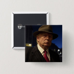 American President Donald Trump Godfather 15 Cm Square Badge