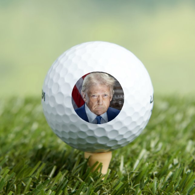 American President Donald Trump Photo 2025 Golf Balls (Insitu Tee)