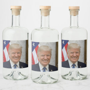 American President Donald Trump White House Liquor Bottle Label