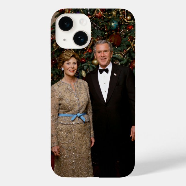 American President George Bush Christmas Card Case-Mate iPhone Case (Back)