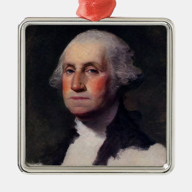 American President George Washington Painting Metal Tree Decoration (Front)