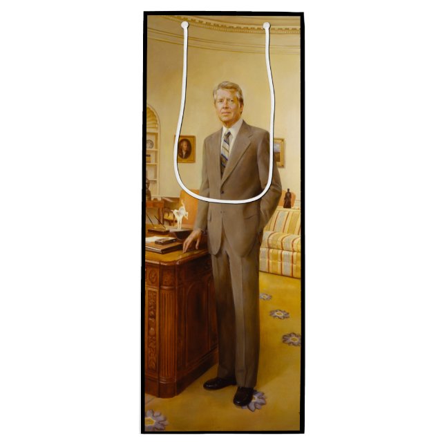 American President James Earl Carter Oval Office Wine Gift Bag (Front)