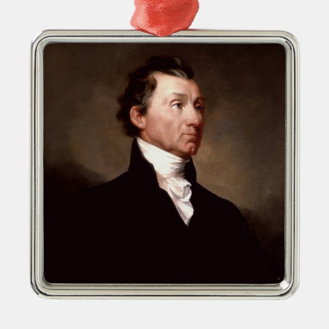 American President James Monroe Portrait Metal Tree Decoration (Front)