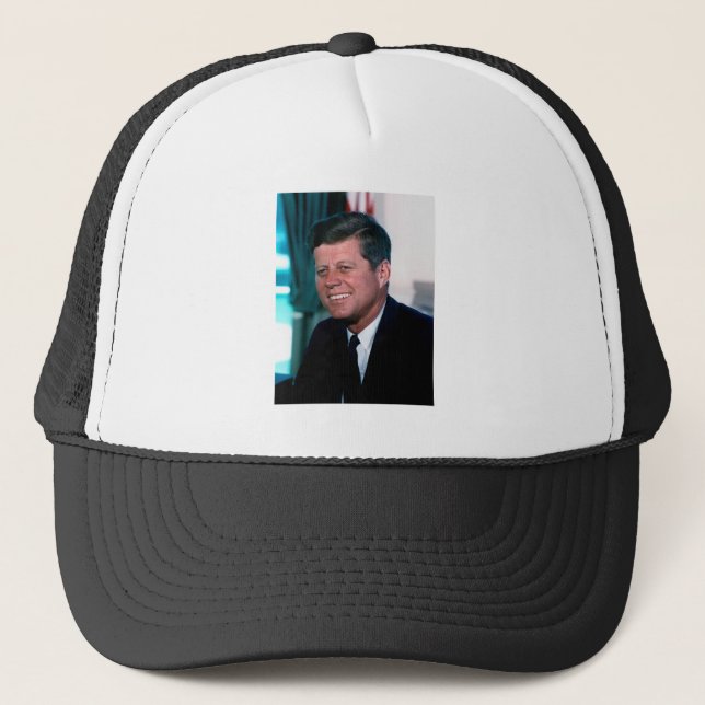 American President John F. Kennedy in Oval Office Trucker Hat (Front)