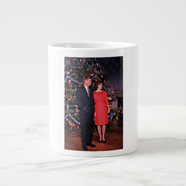 American President John Kennedy Christmas Card Large Coffee Mug (Front)