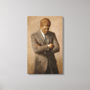American President John Kennedy Painted Portrait  Canvas Print