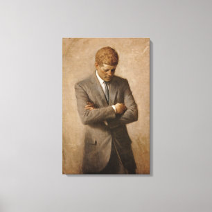 American President John Kennedy Painted Portrait  Canvas Print