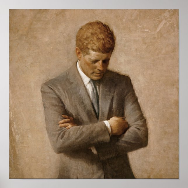 American President John Kennedy Painted Portrait  Poster (Front)