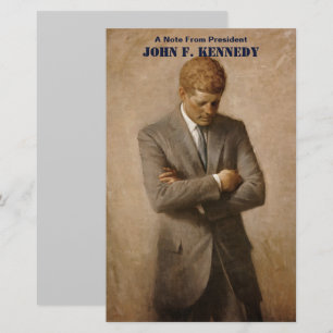 American President John Kennedy Painted Portrait Stationery