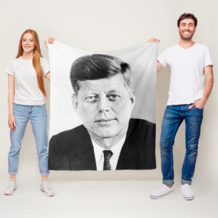 American President John Kennedy Presidential Photo Fleece Blanket