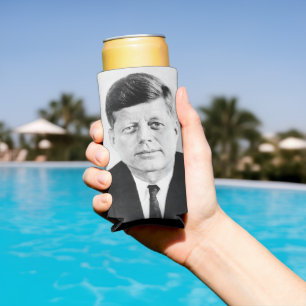 American President John Kennedy Presidential Photo Seltzer Can Cooler