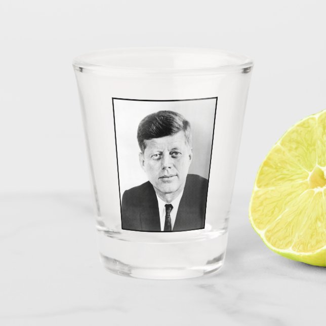 American President John Kennedy Presidential Photo Shot Glass (Front)