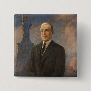 American President Woodrow Wilson & Liberty 15 Cm Square Badge