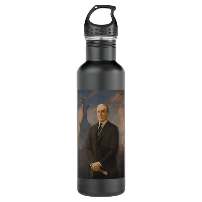 American President Woodrow Wilson & Liberty 710 Ml Water Bottle (Front)