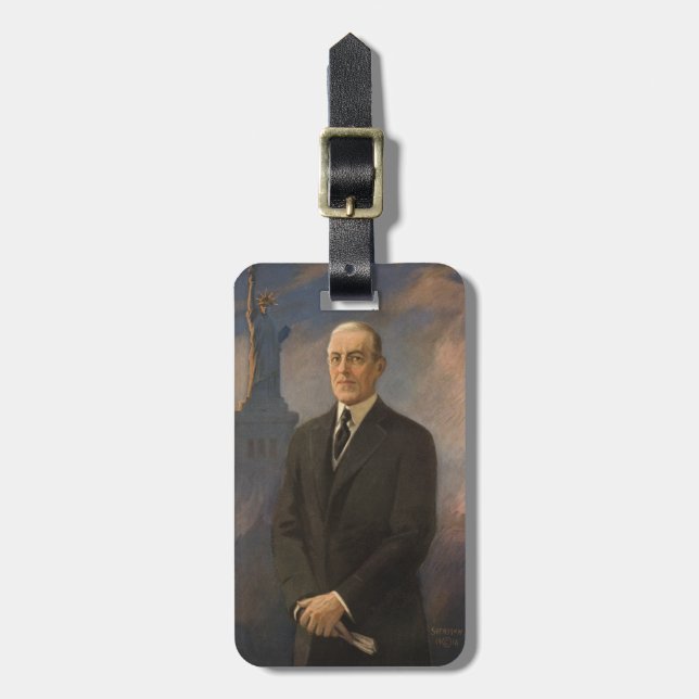American President Woodrow Wilson & Liberty Luggage Tag (Front Vertical)
