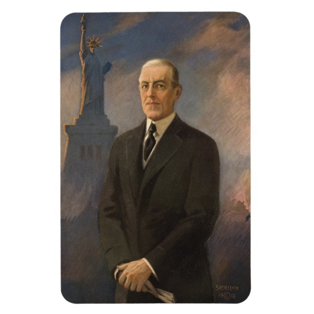 American President Woodrow Wilson & Liberty Magnet (Vertical)