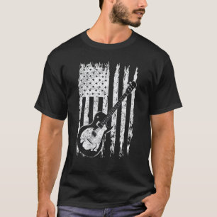 American Pride 4th Of July Guitarist Us Flag Elect T-Shirt