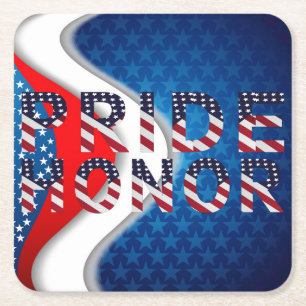American Pride and Honour Square Paper Coaster