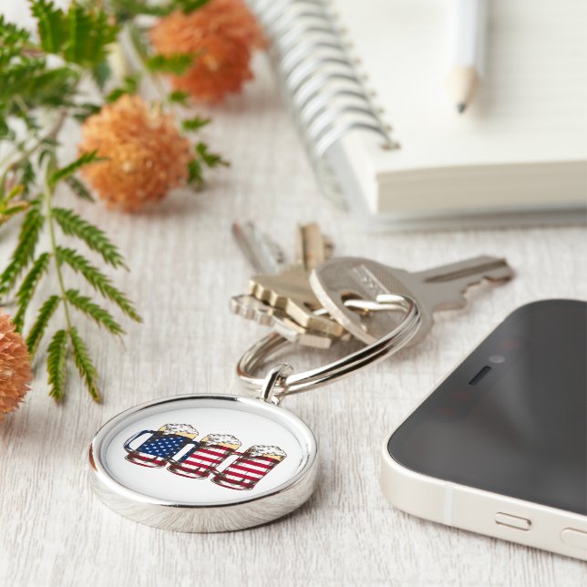 American PRIDE Beer FLAG   Key Ring (Side)