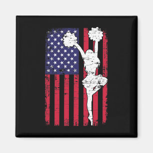 American Pride Cheerleading Cheering Us Flag Cheer Magnet