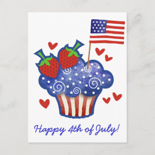 American Pride Cupcake Postcard