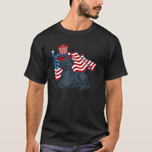 American Pride Dog Owner Labrador  Us Flag Black L T-Shirt