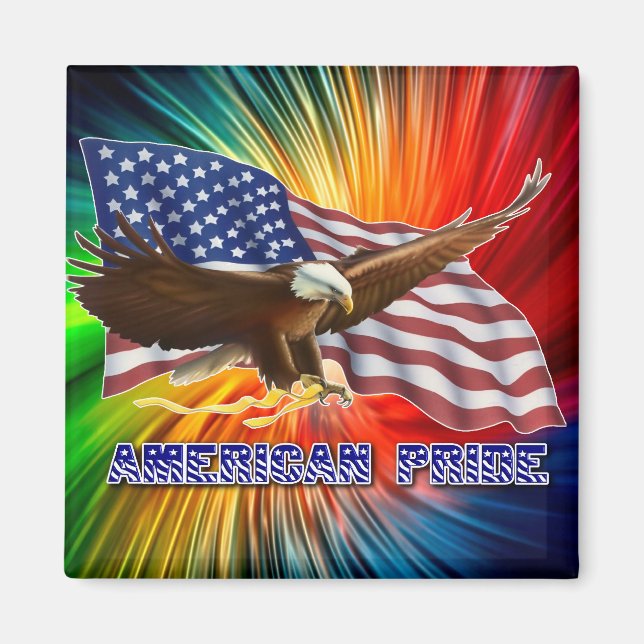 AMERICAN PRIDE EAGLE AND FLAG MAGNET (Front)
