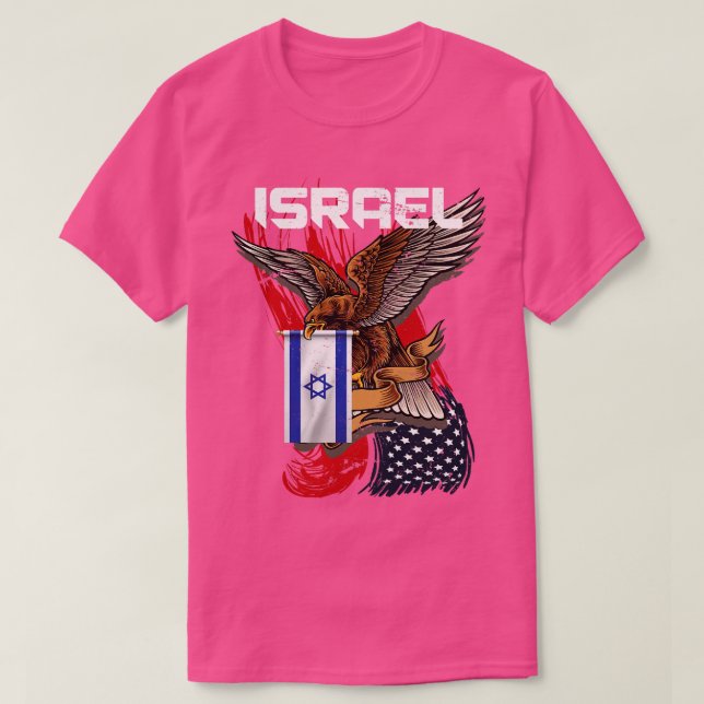 American Pride Eagle Support Israel T-Shirt (Design Front)