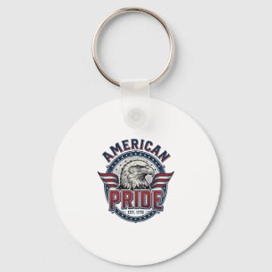 American Pride Eagle Vintage Patriotic Design_1 Key Ring