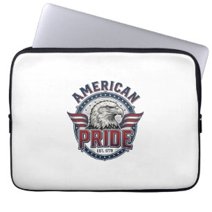 American Pride Eagle Vintage Patriotic Design_1 Laptop Sleeve