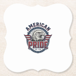 American Pride Eagle Vintage Patriotic Design_1 Paper Coaster