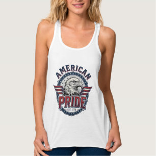 American Pride Eagle Vintage Patriotic Design_1 Singlet