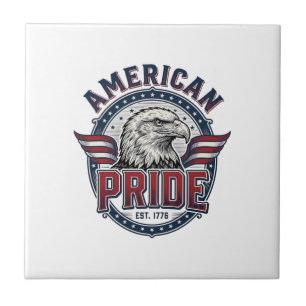 American Pride Eagle Vintage Patriotic Design_1 Tile