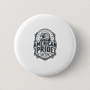 American Pride Eagle Vintage Patriotic Shirt Desig 6 Cm Round Badge