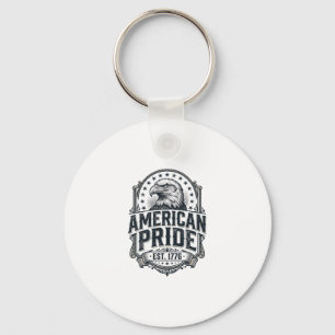 American Pride Eagle Vintage Patriotic Shirt Desig Key Ring