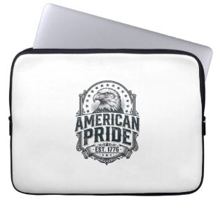 American Pride Eagle Vintage Patriotic Shirt Desig Laptop Sleeve