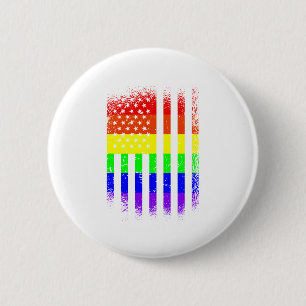 american pride flag rainbow lgbt 6 cm round badge