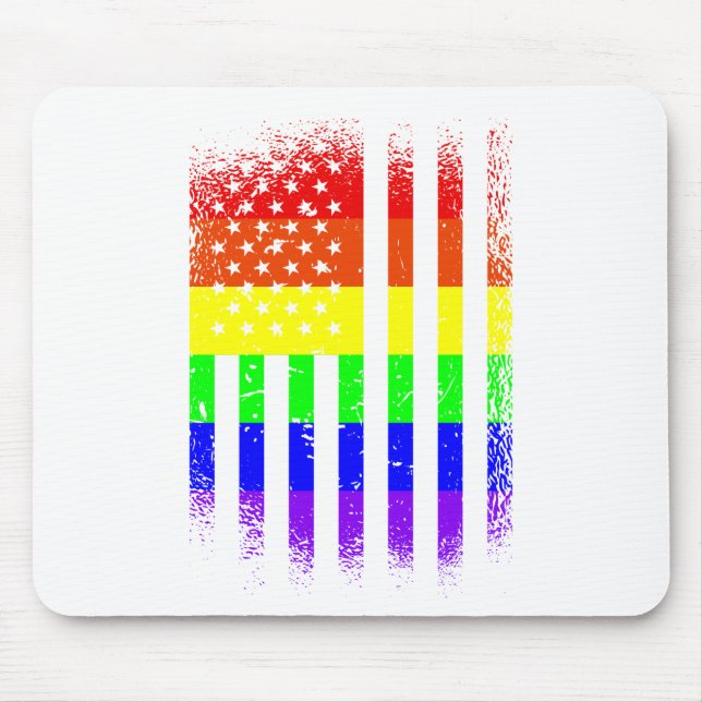 american pride flag rainbow lgbt mouse pad (Front)