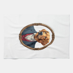 American Pride Golden Retriever Vintage Shirt 4 Tea Towel