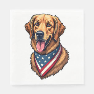 American Pride Golden Retriever Vintage Shirt Napkin