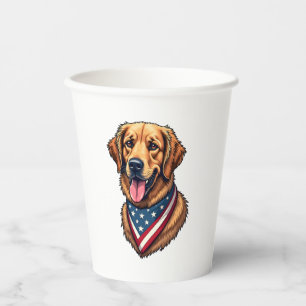 American Pride Golden Retriever Vintage Shirt Paper Cups