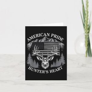 American Pride Hunters Heart Deer Hunting Usa Flag Card