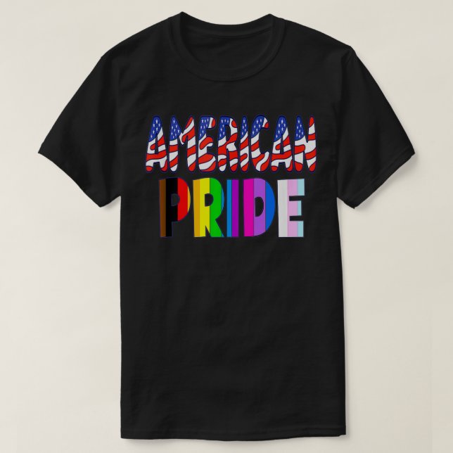American Pride  LGBTQ+ America Pride Month July 4  T-Shirt (Design Front)