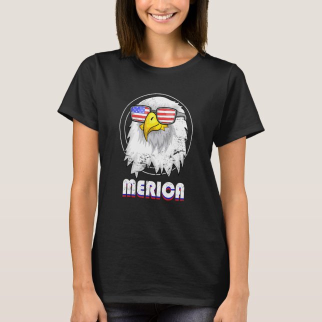 American Pride Merica Usa Flag Sunglasses Cool Bal T-Shirt (Front)
